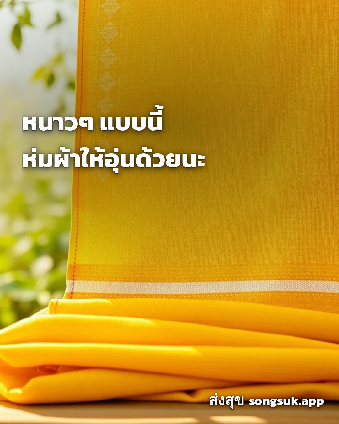รูปอวยพร สวัสดีวันจันทร์
หนาวๆ แบบนี้
ห่มผ้าให้อุ่นด้วยนะ จากส่งสุข
