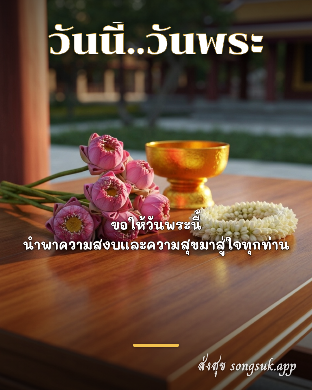 วันนี้..วันพระ
ขอให้วันพระนี้
นำพาความสงบและความสุขมาสู่ใจทุ