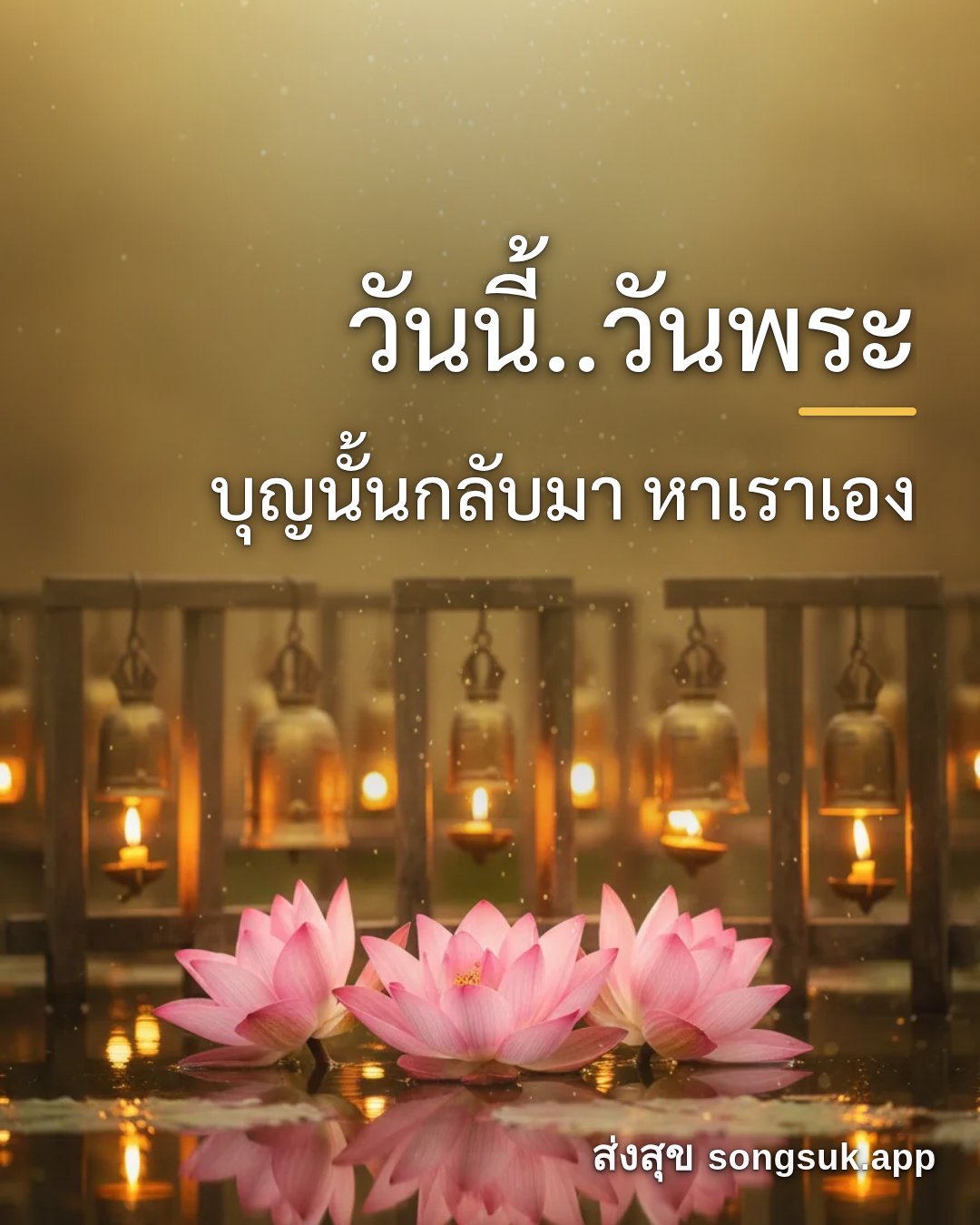 รูปอวยพร วันนี้..วันพระ
บุญนั้นกลับมา หาเราเอง จากส่งสุข