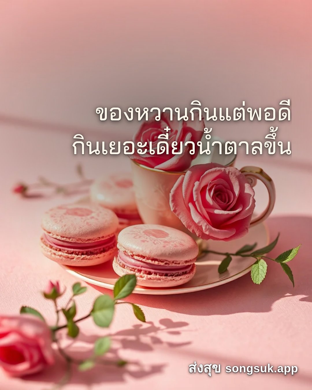 รูปอวยพร สวัสดีวันอังคาร
ของหวานกินแต่พอดี
กินเยอะเดี๋ยวน้ำตาลขึ้น จากส่งสุข