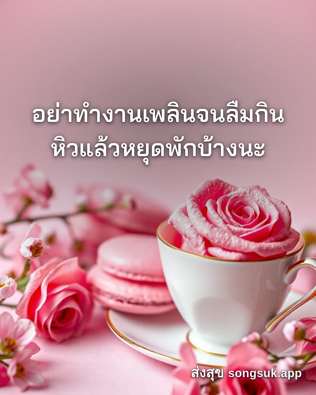 รูปอวยพร สวัสดีวันอังคาร
อย่าทำงานเพลินจนลืมกิน
หิวแล้วหยุดพักบ้างนะ จากส่งสุข