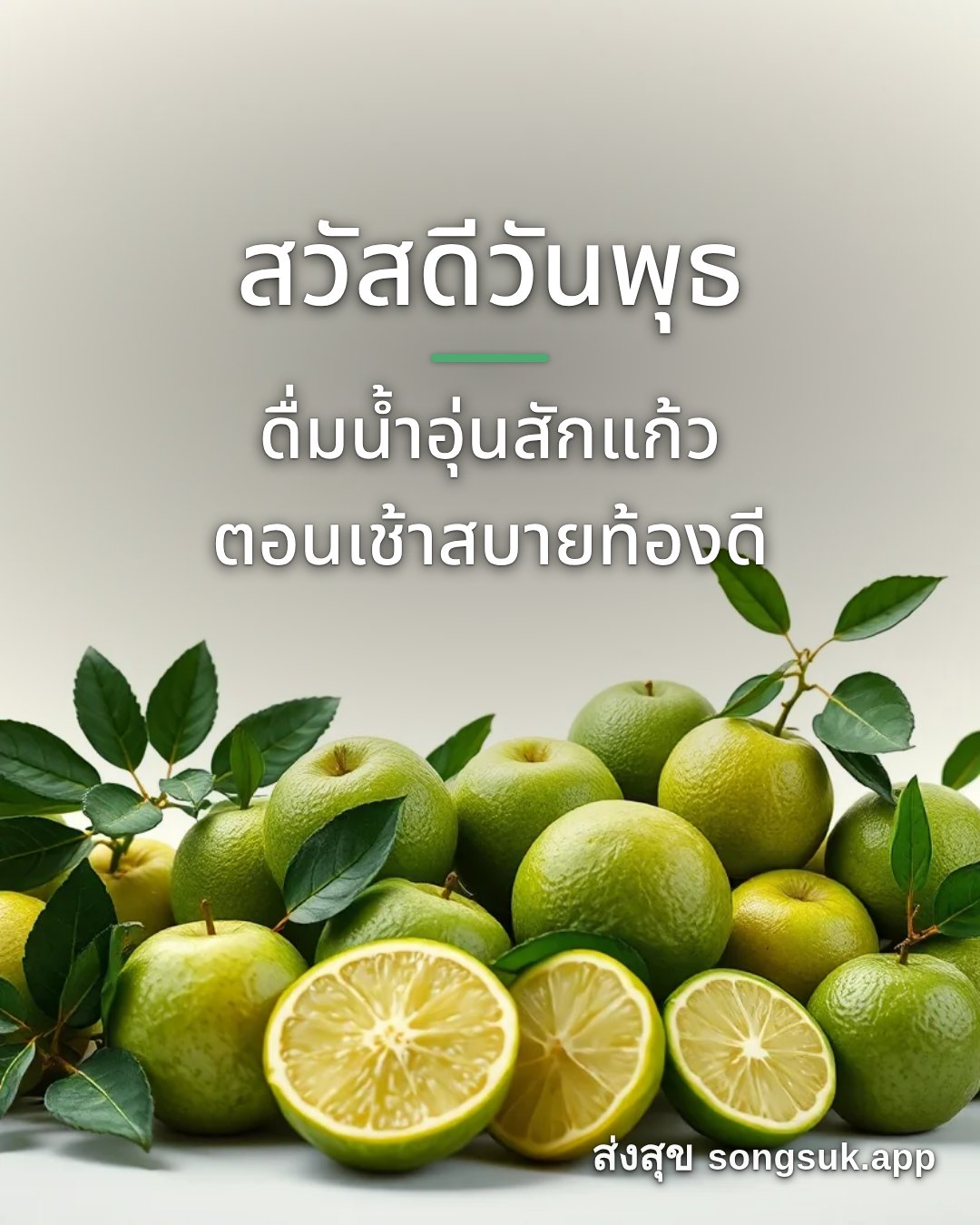 รูปอวยพร สวัสดีวันพุธ
ดื่มน้ำอุ่นสักแก้ว
ตอนเช้าสบายท้องดี จากส่งสุข