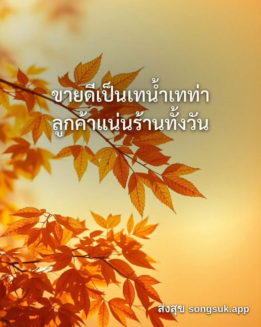 รูปอวยพร สวัสดีวันพฤหัสบดี
ขายดีเป็นเทน้ำเทท่า
ลูกค้าแน่นร้านทั้งวัน จากส่งสุข
