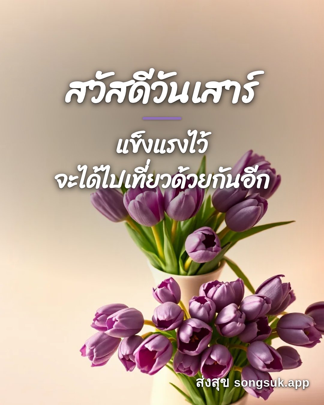 รูปอวยพร สวัสดีวันเสาร์
แข็งแรงไว้
จะได้ไปเที่ยวด้วยกันอีก จากส่งสุข