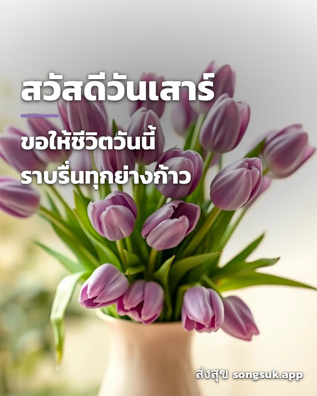 รูปอวยพร สวัสดีวันเสาร์
ขอให้ชีวิตวันนี้
ราบรื่นทุกย่างก้าว จากส่งสุข