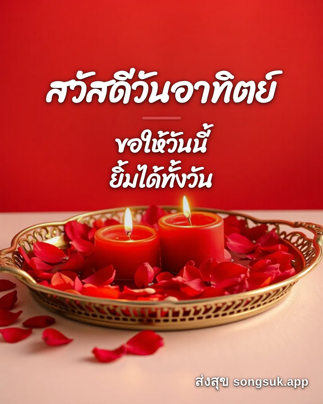รูปอวยพร สวัสดีวันอาทิตย์
ขอให้วันนี้
ยิ้มได้ทั้งวัน จากส่งสุข