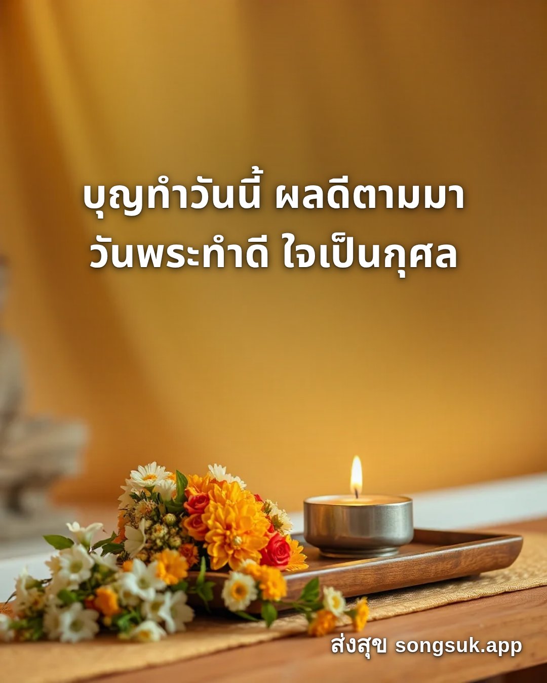 รูปอวยพร วันนี้..วันพระ
บุญทำวันนี้ ผลดีตามมา
วันพระทำดี ใจเป็นกุศล จากส่งสุข