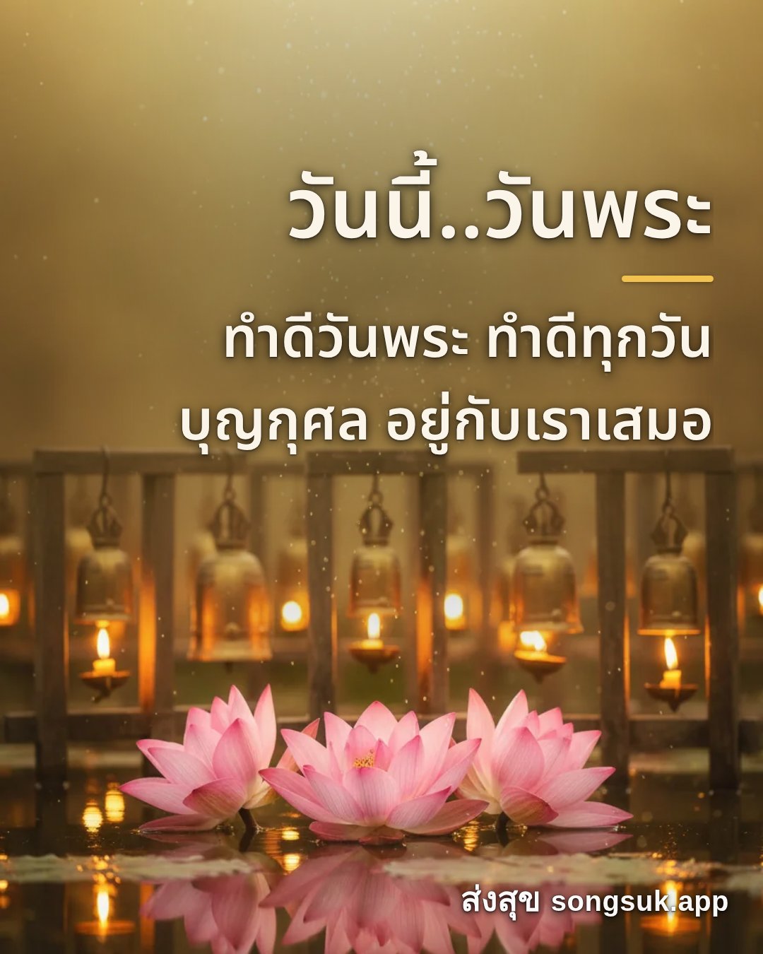 รูปอวยพร วันนี้..วันพระ
ทำดีวันพระ ทำดีทุกวัน
บุญกุศล อยู่กับเราเสมอ จากส่งสุข