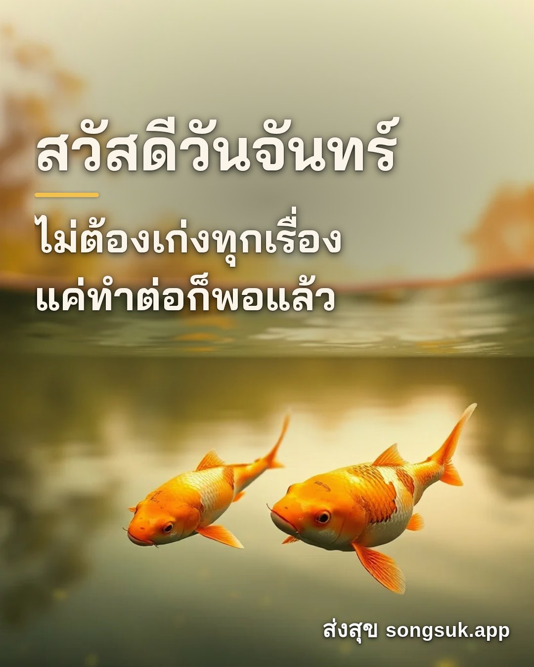 รูปอวยพร สวัสดีวันจันทร์
ไม่ต้องเก่งทุกเรื่อง
แค่ทำต่อก็พอแล้ว จากส่งสุข