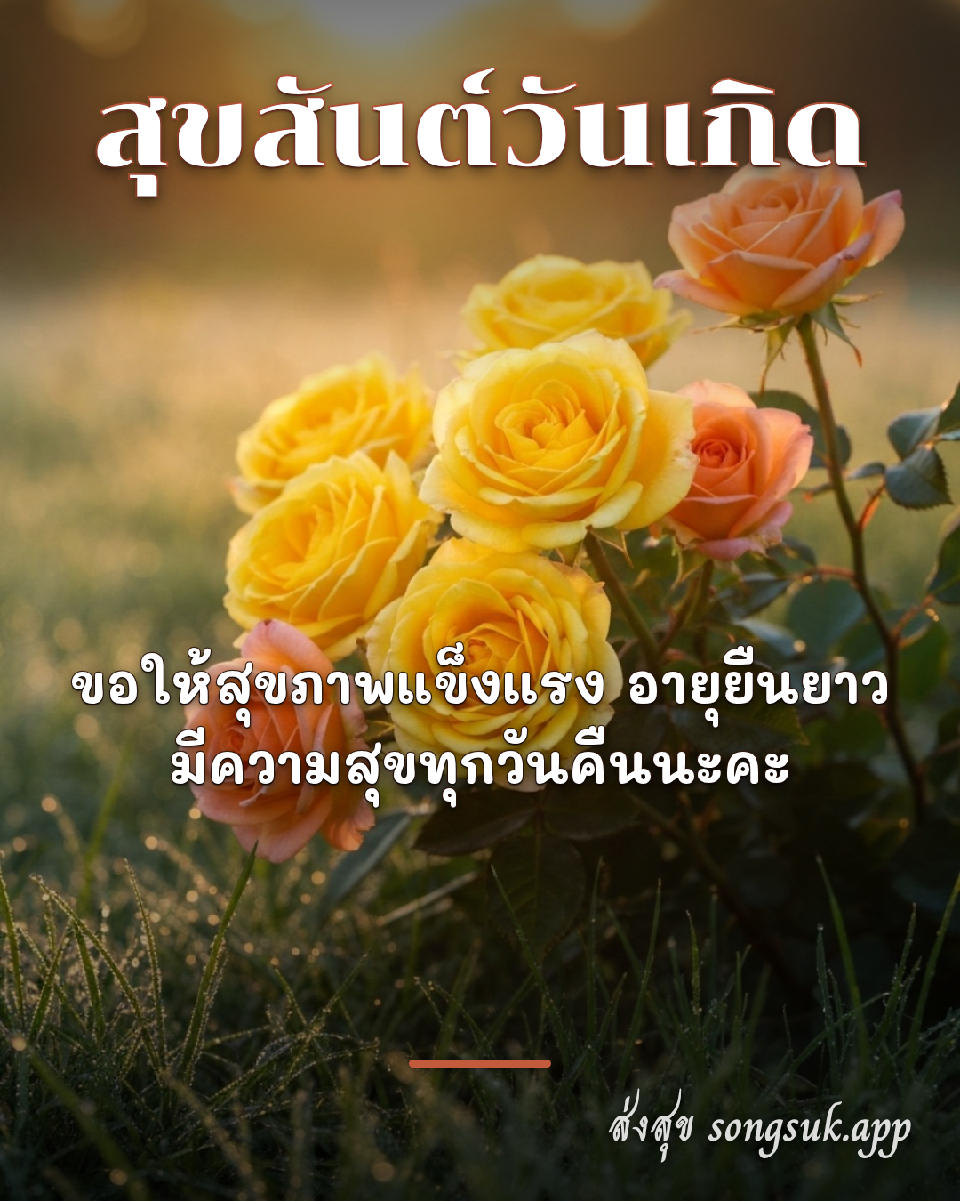 รูปอวยพร สุขสันต์วันเกิด
ขอให้สุขภาพแข็งแรง อายุยืนยาว
มีความสุขทุกวั จากส่งสุข