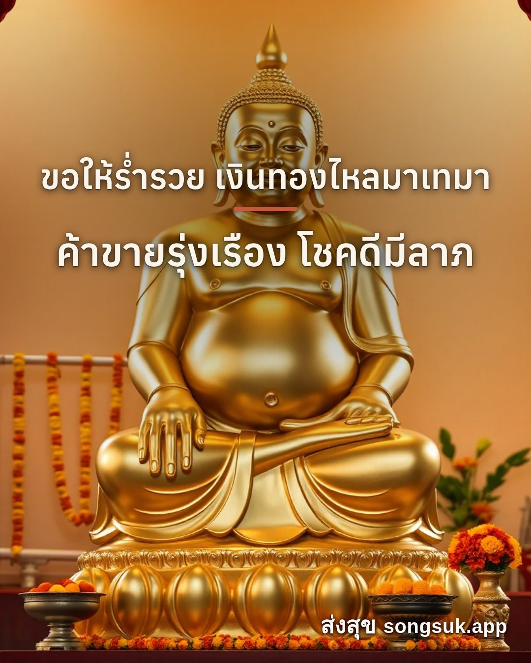 รูปอวยพร ขอให้ร่ำรวย เงินทองไหลมาเทมา
ค้าขายรุ่งเรือง โชคดีมีลาภ จากส่งสุข