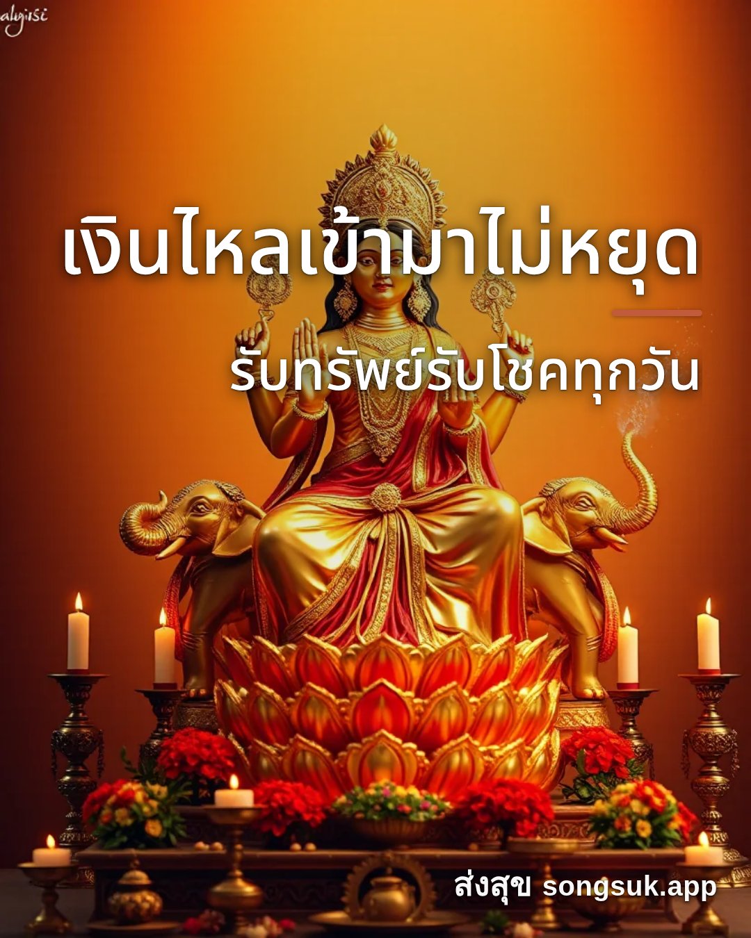 รูปอวยพร เงินไหลเข้ามาไม่หยุด
รับทรัพย์รับโชคทุกวัน จากส่งสุข