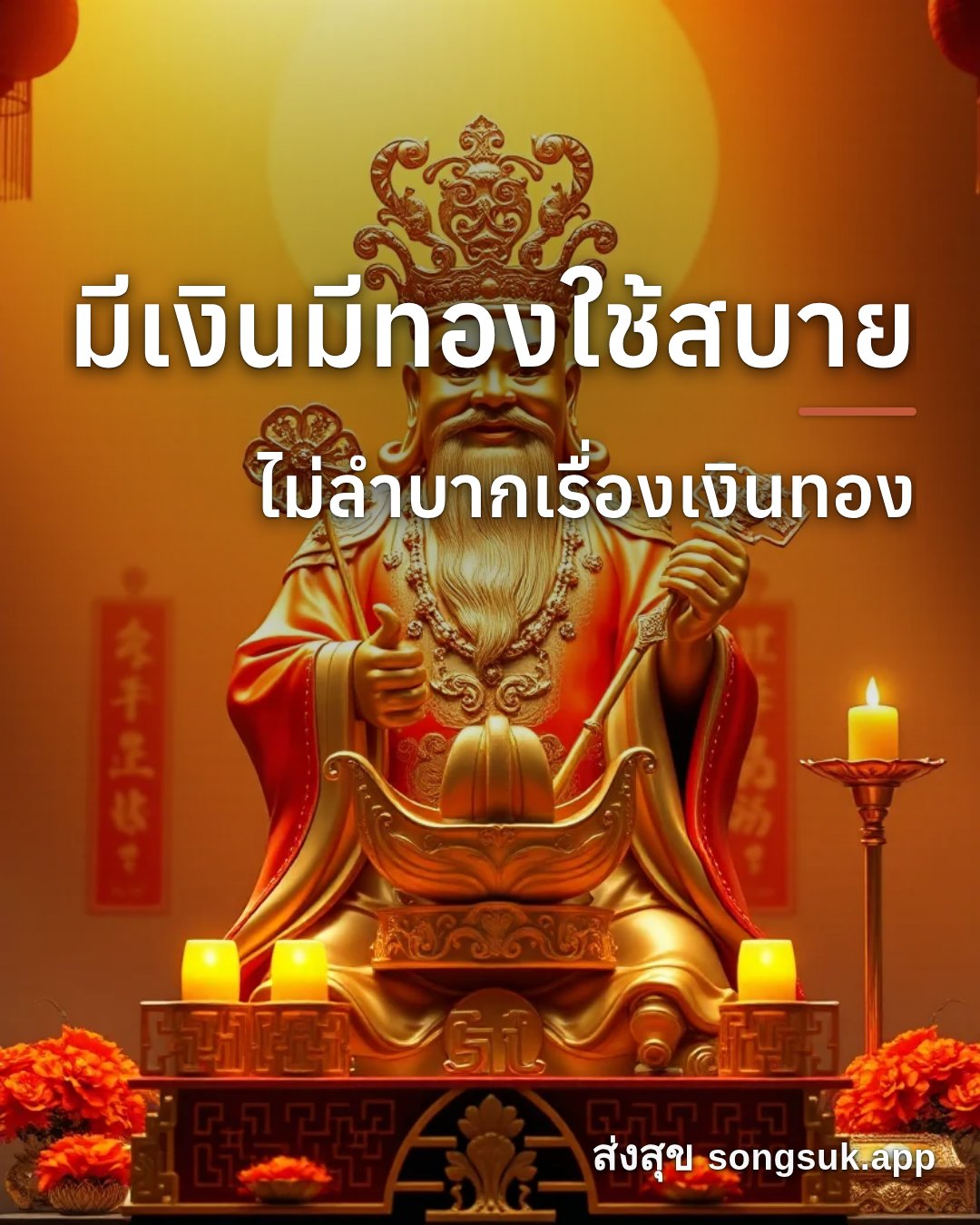 รูปอวยพร มีเงินมีทองใช้สบาย
ไม่ลำบากเรื่องเงินทอง จากส่งสุข