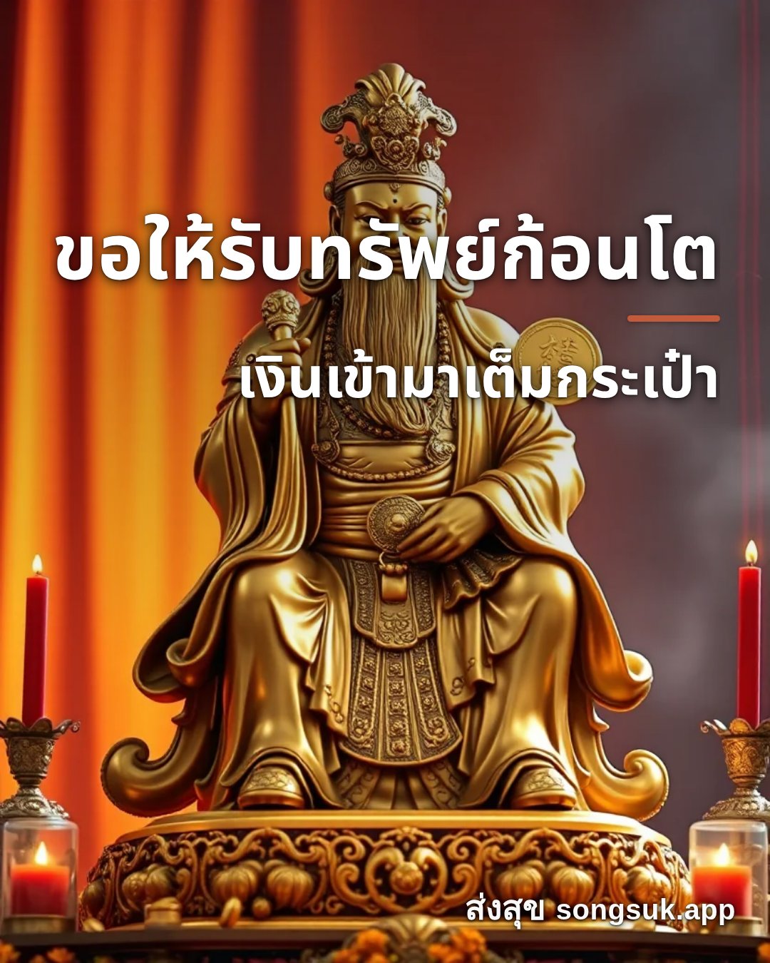 รูปอวยพร ขอให้รับทรัพย์ก้อนโต
เงินเข้ามาเต็มกระเป๋า จากส่งสุข