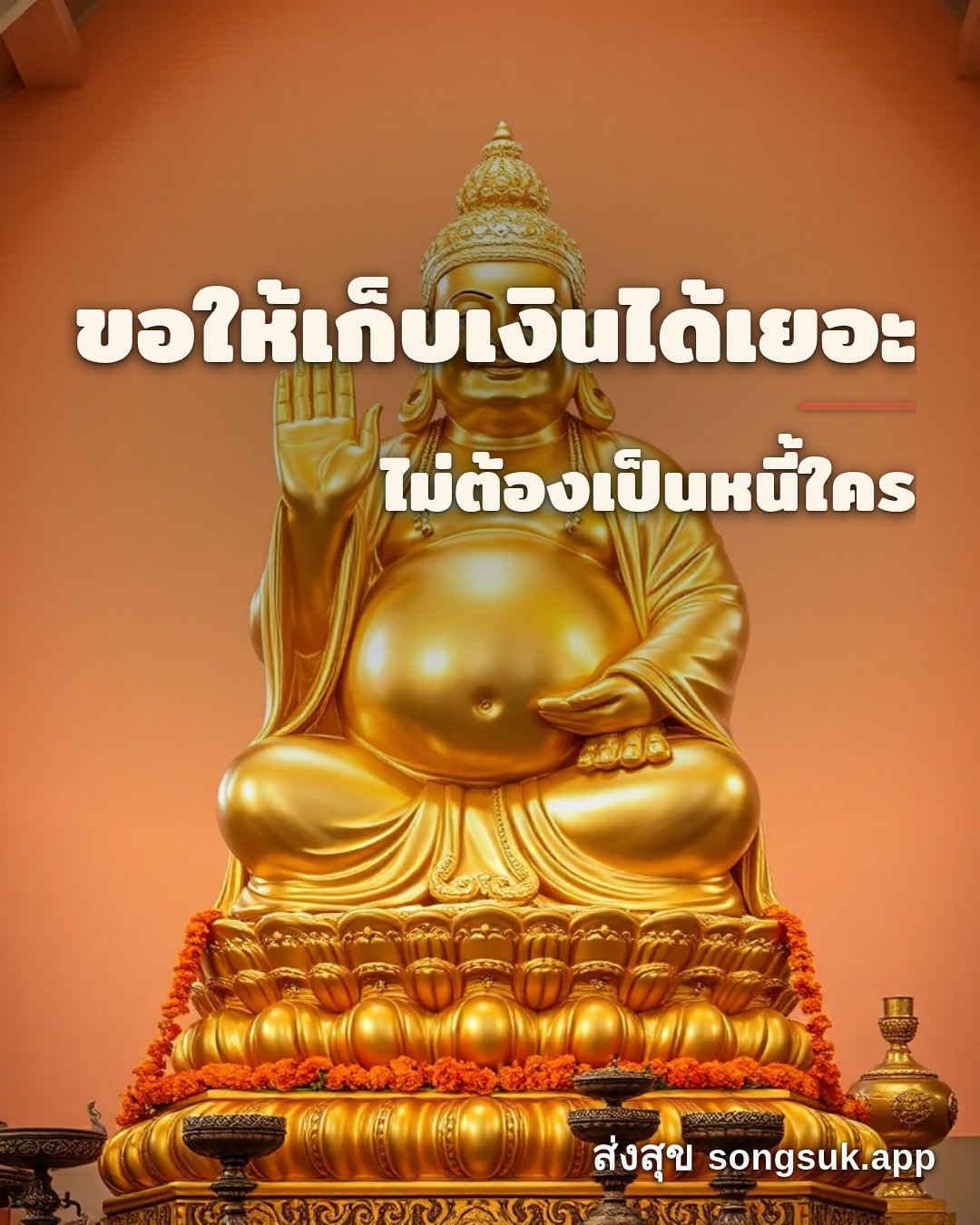รูปอวยพร ขอให้เก็บเงินได้เยอะ
ไม่ต้องเป็นหนี้ใคร จากส่งสุข