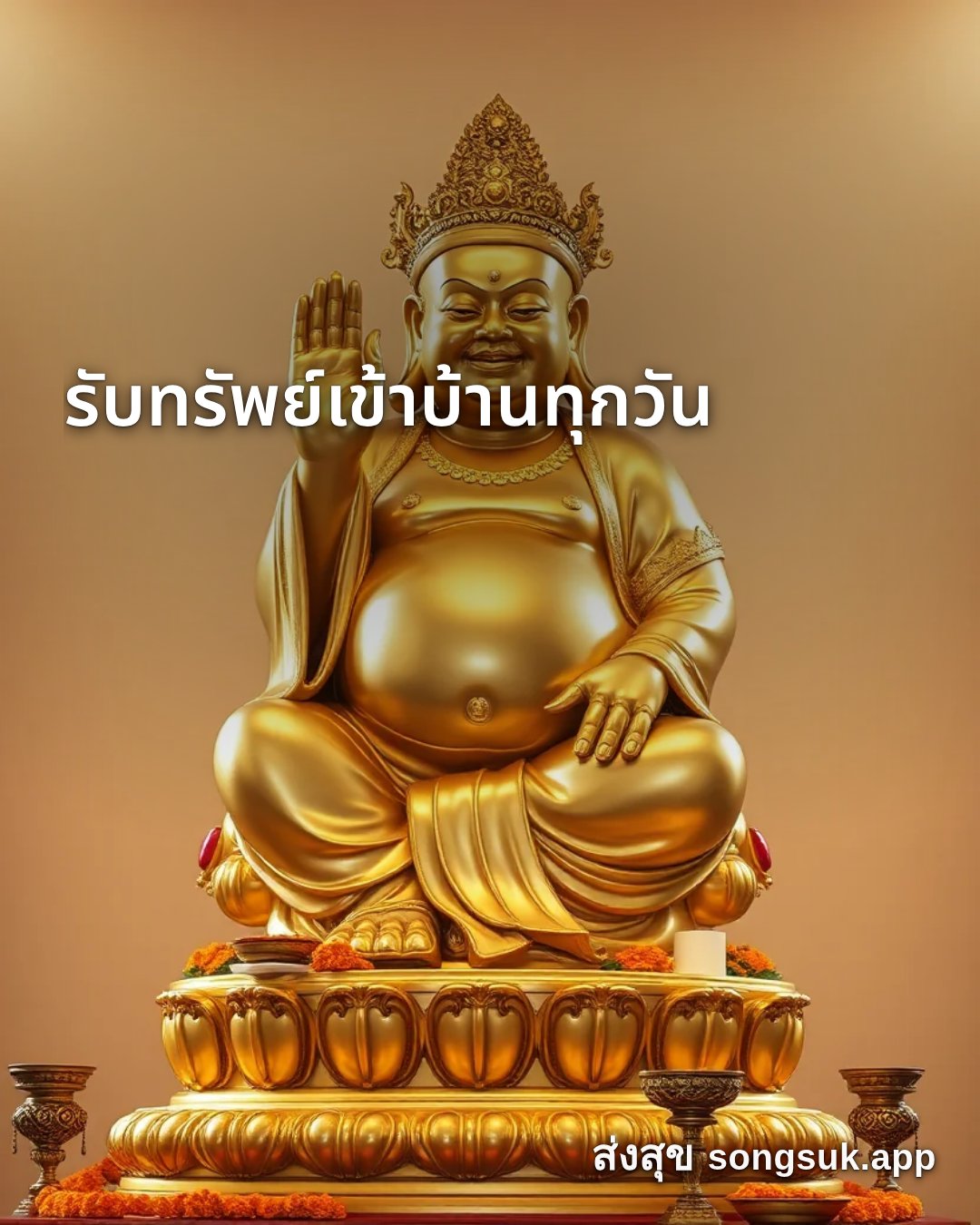 รูปอวยพร ขอให้มีโชคเรื่องเงิน
รับทรัพย์เข้าบ้านทุกวัน จากส่งสุข