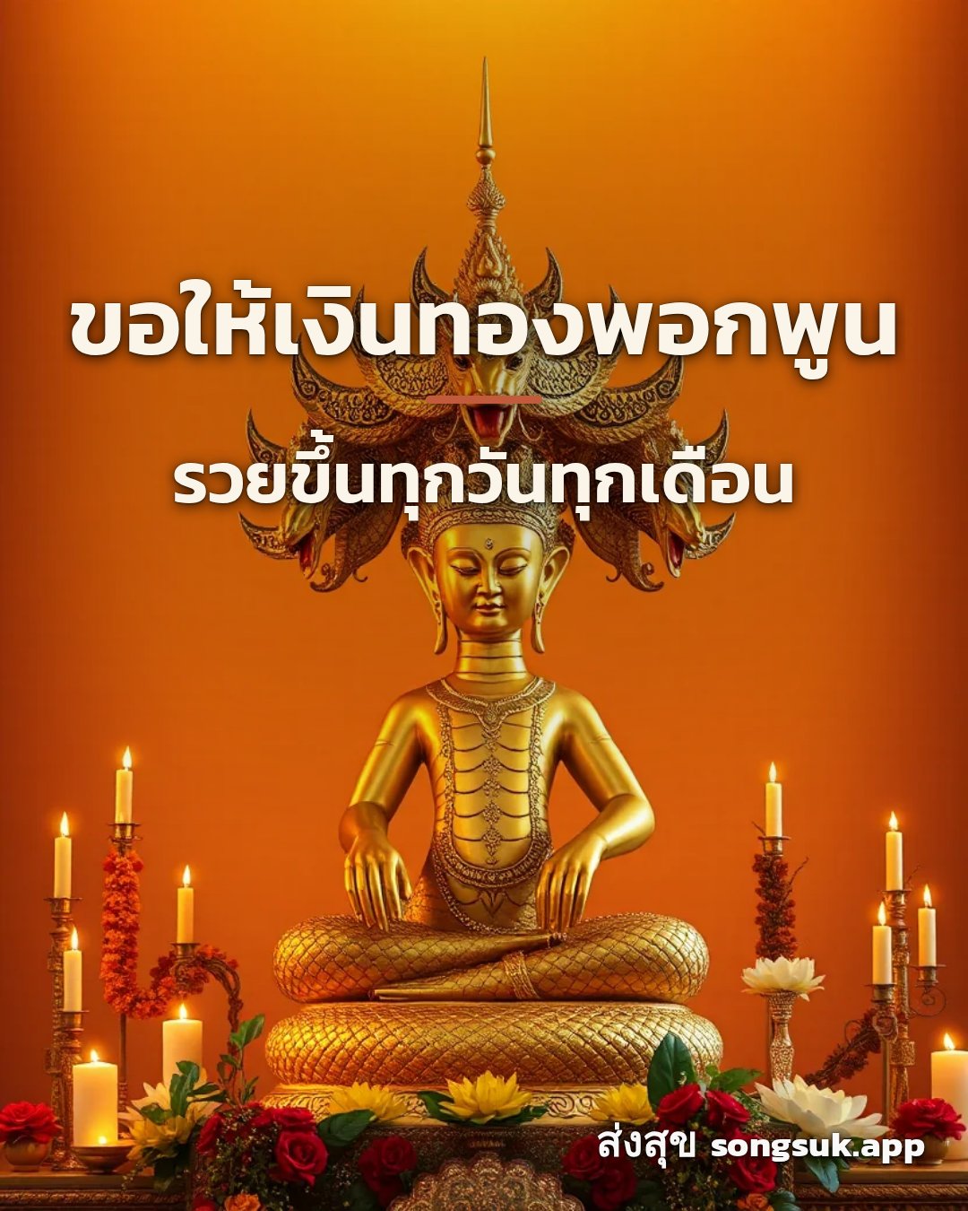รูปอวยพร ขอให้เงินทองพอกพูน
รวยขึ้นทุกวันทุกเดือน จากส่งสุข