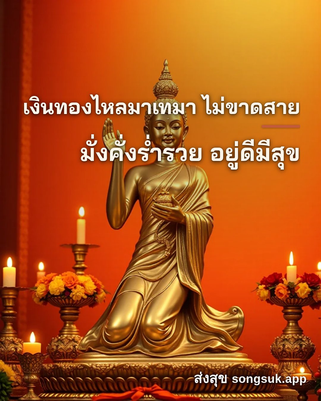 รูปอวยพร เงินทองไหลมาเทมา ไม่ขาดสาย
มั่งคั่งร่ำรวย อยู่ดีมีสุข จากส่งสุข