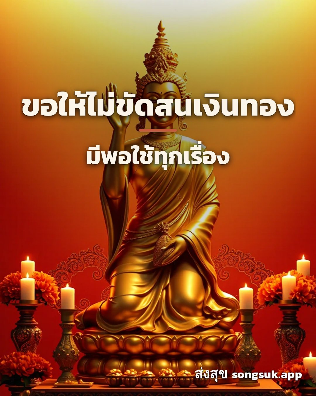 รูปอวยพร ขอให้ไม่ขัดสนเงินทอง
มีพอใช้ทุกเรื่อง จากส่งสุข