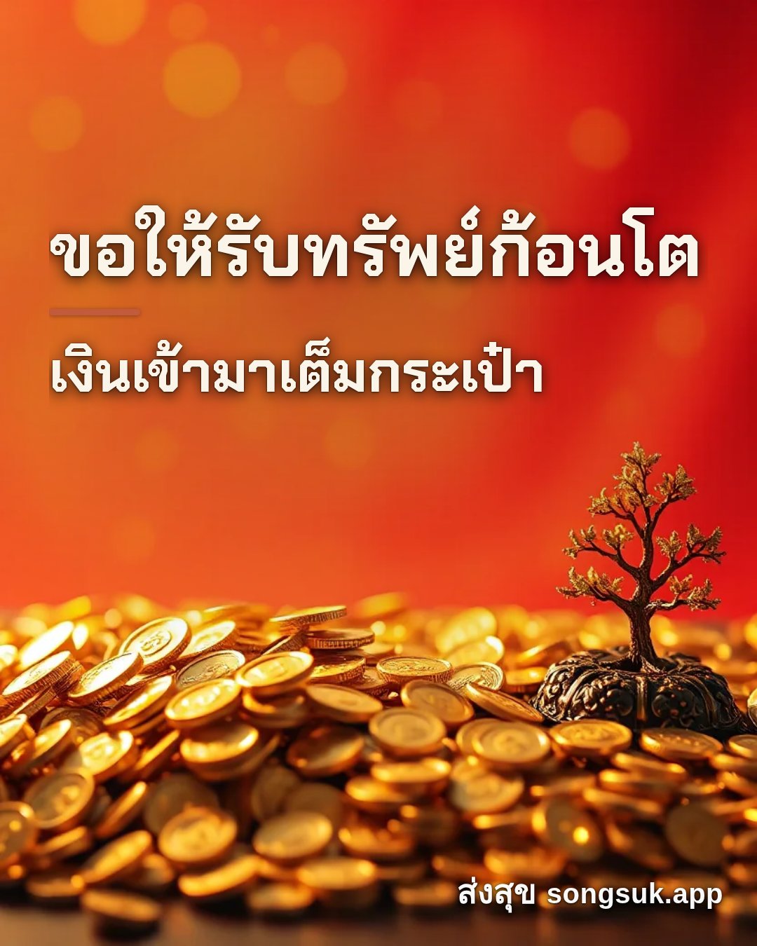 รูปอวยพร ขอให้รับทรัพย์ก้อนโต
เงินเข้ามาเต็มกระเป๋า จากส่งสุข