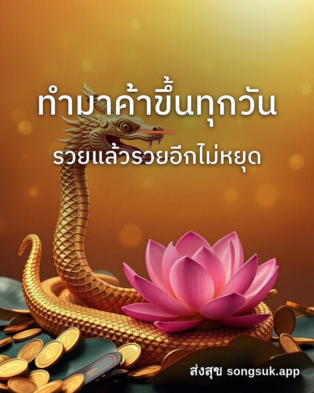 รูปอวยพร ทำมาค้าขึ้นทุกวัน
รวยแล้วรวยอีกไม่หยุด จากส่งสุข