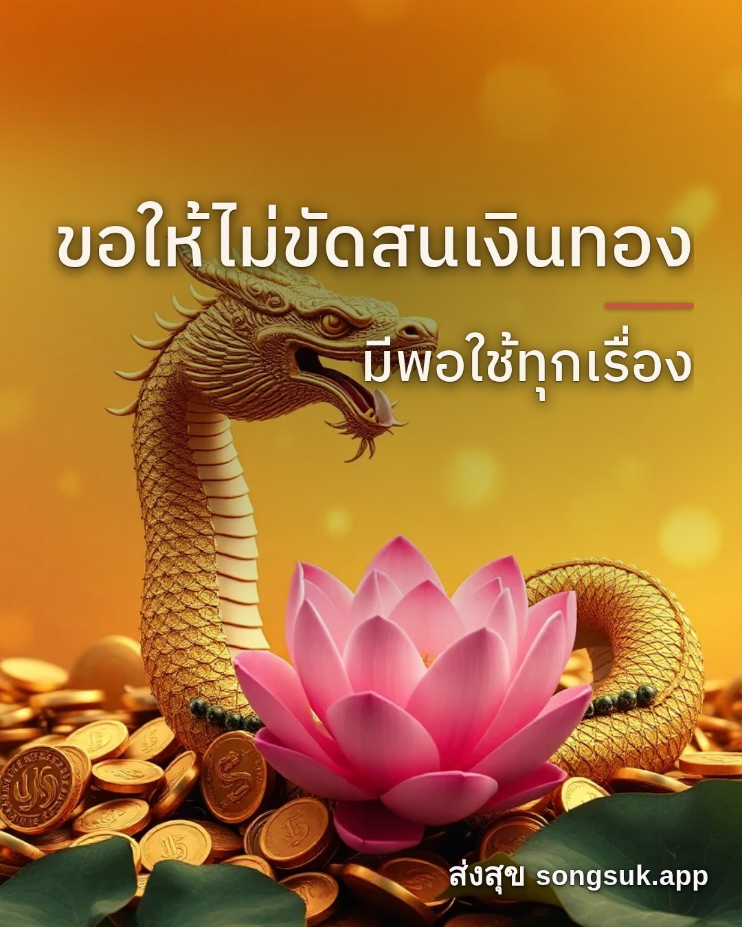 รูปอวยพร ขอให้ไม่ขัดสนเงินทอง
มีพอใช้ทุกเรื่อง จากส่งสุข